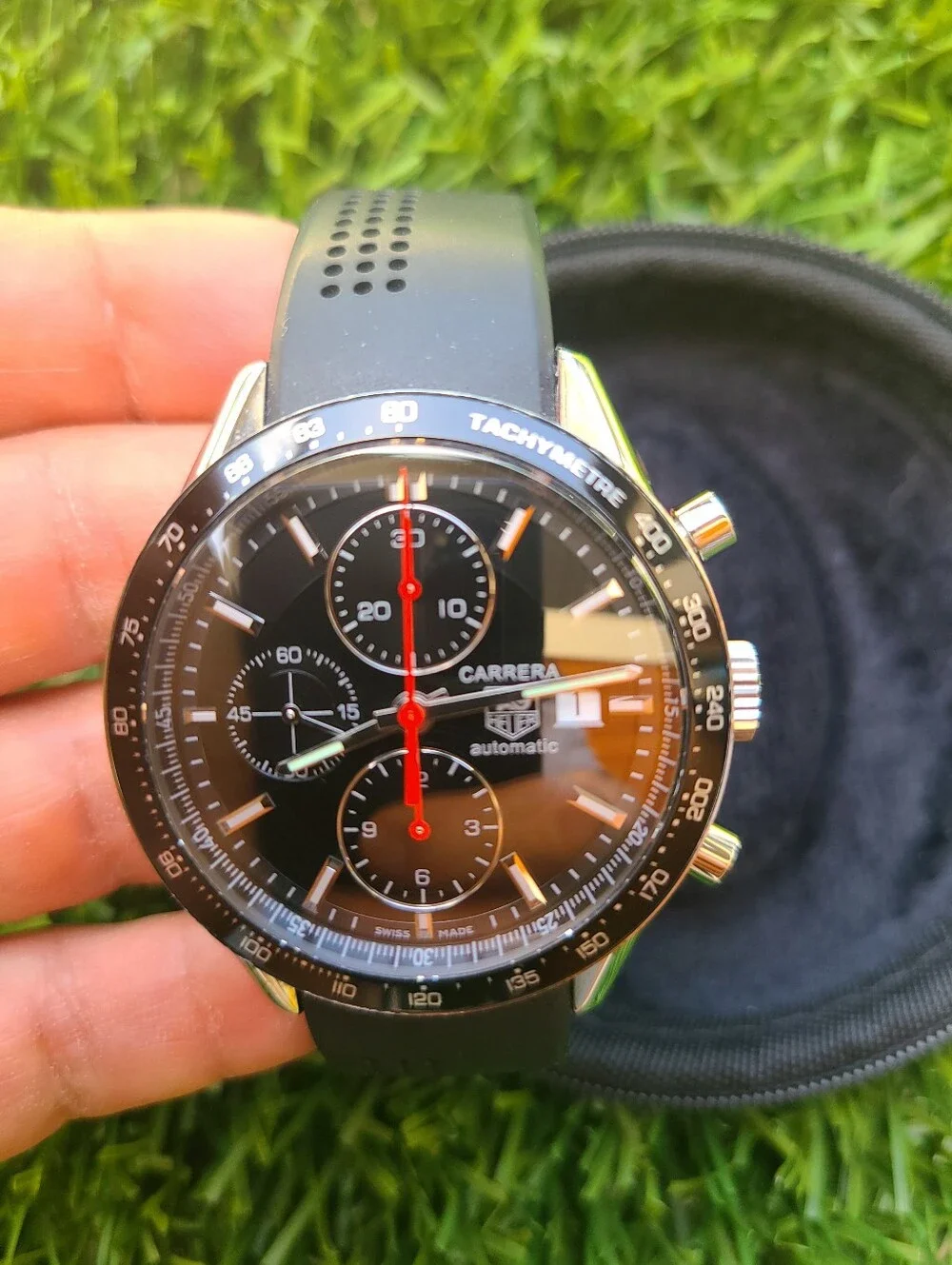 Tag Heuer Carrera CV2014-2 Chronograph w/ Rubber Band Automatic Men's Watch 41mm